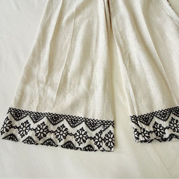 PatBO Womens Set Wide Leg Pants Halter Top Embroidery Linen Blend Fashion 0-2 - Picture 5 of 9